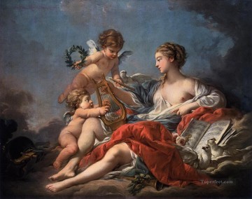 Desnudo Painting - alegoría de la música Francois Boucher Desnudo clásico